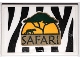 Part No: 26603pb261  Name: Tile 2 x 3 with Black Zebra Stripes Camouflage and Dark Green "SAFARI", Tree, and Tiger Silhouette Pattern (Sticker) - Set 60267