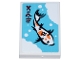 Part No: 26603pb346  Name: Tile 2 x 3 with Black and Orange Koi Fish, White Bubbles, and Dark Red Ninjago Logogram 'ART' on Medium Azure Background Pattern (Sticker) - Set 71799