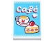 Lego part: Tile 2 x 3 with Medium Azure Sign with Red, White and Yellow Coffee Cup, Cake, Heart and 'Café' (Cafe) Pattern