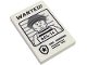 Part No: 26603pb520  Name: Tile 2 x 3 with Black 'WANTED!' and Dark Bluish Gray Minifigure with '604-14' Pattern