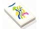 Part No: 26603pb596  Name: Tile 2 x 3 with T-Shirt Design with Wavy Lines, Blue Collar and Music Note, Dark Pink Game Controller, Lime Leaf and Yellow Lemon Slice Pattern (Sticker) - Set 41748