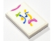 Part No: 26603pb597  Name: Tile 2 x 3 with T-Shirt Design with Wavy Lines, Dark Pink Collar and Game Controller, Lime Leaf and Blue Music Note Pattern (Sticker) - Set 41748