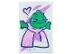 Part No: 26603pb610 Name: Tile 2 x 3 with Painting of Green Disney Pascal with Bright Pink and Medium Lavender Dress, Black Heart Outline Pattern Part No: 26603pb610 Name: Tile 2 x 3 with Painting of Green Disney Pascal with Bright Pink and Medium Lavender Dress, Black Heart Outline Pattern