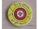 Part No: 2723pb048  Name: Technic, Disk 3 x 3 with Yellow Border Around Red Circle Pattern (Sticker) - Sets 8482 / 8483