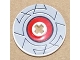 Part No: 2723pb052  Name: Technic, Disk 3 x 3 with Light Gray Border Around Red Circle Pattern (Sticker) - Sets 8482 / 8483