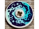 Part No: 2723pb111  Name: Technic, Disk 3 x 3 with Dark Purple Smoke Swirl and Stars on Iridescent Mirrored Background Pattern (Sticker) - Set 41688