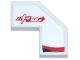 Part No: 27263pb016R  Name: Tile, Modified Facet 2 x 2 with Red Arrow Haas Tooling.com Logo and Black Stripe Pattern Model Right Side (Sticker) - Set 77250