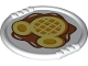 Lot ID: 406357634  Part No: 27372pb09  Name: Duplo Utensil Disk with Mickey Mouse Logo Waffle with Syrup Pattern