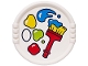 Part No: 27372pb20  Name: Duplo Utensil Disk with Paint Brush and Dark Azure, Lime, Red and Yellow Splotches Pattern