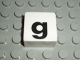 Part No: 2756pb342  Name: Duplo, Tile 2 x 2 x 1 with Black Lowercase Letter g Pattern