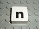 Part No: 2756pb349  Name: Duplo, Tile 2 x 2 x 1 with Black Lowercase Letter n Pattern