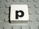 Part No: 2756pb351  Name: Duplo, Tile 2 x 2 x 1 with Black Lowercase Letter p Pattern