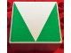 Part No: 2756pb397  Name: Duplo, Tile 2 x 2 x 1 with Shape Green Inverse Isosceles Triangle Pattern