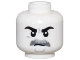 Lot ID: 390553625  Part No: 28621pb0188  Name: Minifigure, Head Black Eyebrows, Light Bluish Gray and Dark Bluish Gray Moustache, and Round Chin Outline Pattern - Vented Stud