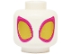 Part No: 28621pb0246  Name: Minifigure, Head Large Magenta and Gold Eyes Pattern - Vented Stud