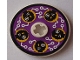Part No: 2958pb021  Name: Technic, Disk 3 x 3 with Black Cyber Heads on Purple Pattern (Sticker) - Sets 3038 / 8233 / 8239 / 8266