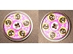 Part No: 2958pb021b  Name: Technic, Disk 3 x 3 with Black Cyber Heads on Purple Pattern on Both Sides  (Stickers) - Set 8257