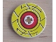 Part No: 2958pb048  Name: Technic, Disk 3 x 3 with Yellow Border Around Red Circle Pattern (Sticker) - Sets 8482 / 8483