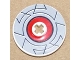 Part No: 2958pb052  Name: Technic, Disk 3 x 3 with Light Gray Border Around Red Circle Pattern (Sticker) - Sets 8482 / 8483
