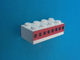 Lot ID: 366285386  Part No: 3001oldpb05  Name: Brick 2 x 4 with Plane Windows 8 in Thick Red Stripe Pattern