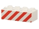 Part No: 3001pb006  Name: Brick 2 x 4 with Angled Red Danger Stripes Pattern