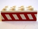 Part No: 3001pb023  Name: Brick 2 x 4 with Angled Red Stripes Between Two Horizontal Red Stripes Pattern