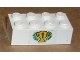 Part No: 3001pb075  Name: Brick 2 x 4 with Black Number 1 on Yellow Trophy Cup and Laurels Pattern (Sticker) - Set 6539