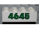 Part No: 3001pb084  Name: Brick 2 x 4 with Green '4645' on White Background Pattern (Sticker) - Set 4645