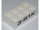 Part No: 3001pb085  Name: Brick 2 x 4 with Black '3-R1K' Pattern on Both Sides (Stickers) - Set 8186