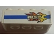 Part No: 3001pb102R  Name: Brick 2 x 4 with Blue Line and Flaming Wrench 'BSC' Pattern Model Right Side (Sticker) - Set 8681