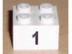 Part No: 3003pb011  Name: Brick 2 x 2 with Black Number 1 Narrow Font Pattern (Sticker) - Set 8389