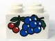 Part No: 3003pb013  Name: Brick 2 x 2 with Grapes and Cherries Pattern (Sticker) - Set 4165