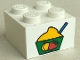 Part No: 3003pb021  Name: Brick 2 x 2 with Bowl of Ice Cream Sherbet Pattern (Sticker) - Set 4165