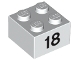 Part No: 3003pb052  Name: Brick 2 x 2 with Black '18' Pattern