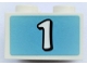 Part No: 3003pb136  Name: Brick 2 x 2 with White Number 1 on Medium Azure Background Pattern (Sticker) - Set 41352