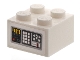 Part No: 3003pb142  Name: Brick 2 x 2 with Computer Readout Display, White Buttons, Yellow Equalizer Pattern (Sticker) - Set 76831