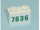 Part No: 3004pb077  Name: Brick 1 x 2 with Green '7636' Pattern (Sticker) - Set 7636