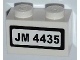 Part No: 3004pb112  Name: Brick 1 x 2 with 'JM 4435' on White Background Pattern (Sticker) - Set 4435