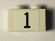 Part No: 3004pb125  Name: Brick 1 x 2 with Black '1' on White Background Serif Font Pattern (Sticker) - Set 40194
