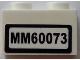 Part No: 3004pb127  Name: Brick 1 x 2 with 'MM60073' Pattern (Sticker) - Set 60073