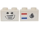 Part No: 3004pb155  Name: Brick 1 x 2 with Switch, Red and Blue Stripes and Vent and Buttons Pattern (Stickers) - Set 3834