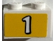 Part No: 3004pb288  Name: Brick 1 x 2 with White Number 1 on Yellow Background Pattern (Sticker) - Set 41372