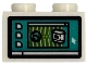 Part No: 3004pb369  Name: Brick 1 x 2 with Computer Screen with Desktop Folders, Windows and Mouse Arrow on Dark Turquoise Background Pattern (Sticker) - Set 76451