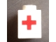 Part No: 3005pb036  Name: Brick 1 x 1 with Red Cross Pattern (Sticker) - Set 623
