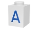 Lot ID: 405391808  Part No: 3005ptA  Name: Brick 1 x 1 with Blue Capital Letter A Pattern
