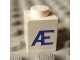Part No: 3005ptAes Name: Brick 1 x 1 with Blue Danish 'AE' Pattern (Serif Font) Part No: 3005ptAes Name: Brick 1 x 1 with Blue Danish 'AE' Pattern (Serif Font)