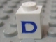 Part No: 3005ptDs  Name: Brick 1 x 1 with Blue Capital Letter D Pattern (Serif Font)