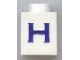 Lot ID: 390839915  Part No: 3005ptHs  Name: Brick 1 x 1 with Blue Capital Letter H Pattern (Serif Font)