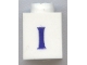 Lot ID: 401556775  Part No: 3005ptIs  Name: Brick 1 x 1 with Blue Capital Letter I Pattern (Serif Font)