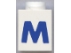 Part No: 3005ptMb  Name: Brick 1 x 1 with Blue Letter M Pattern (Bold Font)